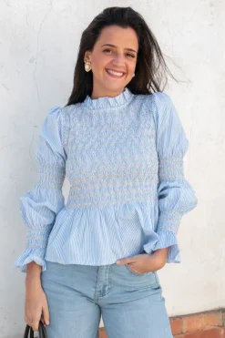 Blusa Rayas Nido de Abeja