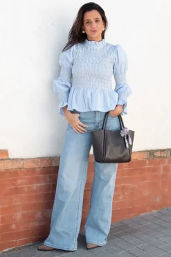Blusa Rayas Nido de Abeja