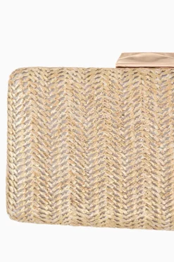 Clutch Raffia Oro