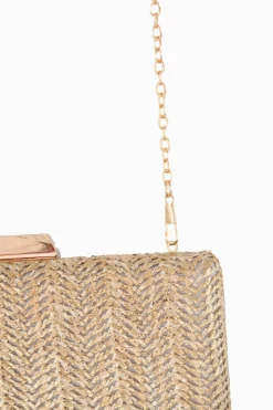 Clutch Raffia Oro