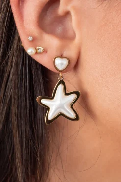 Pendiente Estrella Perlada