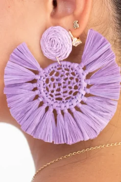 Pendientes Abanico Lila