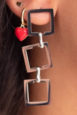 Pendientes Acero Cubos