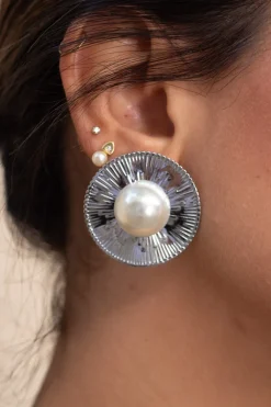 Pendientes Botón Perla