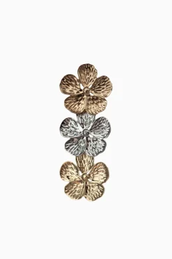 Pendientes Flores Silver and Gold