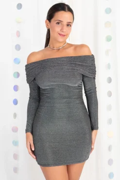 Vestido Bardot Lurex