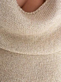 Vestido Crochet Escote Cascada