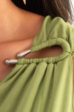 Vestido Elástico Detalle Acero