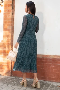 Vestido Gasa Estampado Geométrico