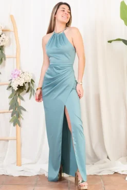 Vestido Halter Drapeado