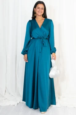 Vestido Largo Escote Cruzado