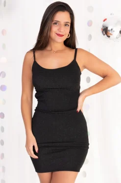 Vestido Lurex Espalda Joya