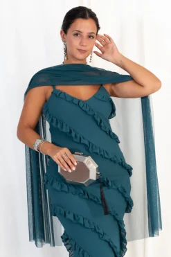 Vestido Maxi Tirantes Volantes