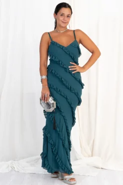 Vestido Maxi Tirantes Volantes