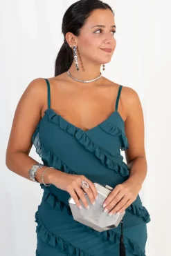Vestido Maxi Tirantes Volantes