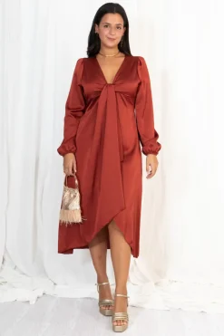 Vestido Midi Raso Cascada