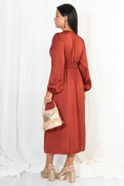 Vestido Midi Raso Cascada