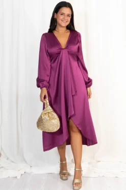 Vestido Midi Raso Cascada
