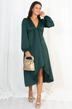 Vestido Midi Raso Cascada